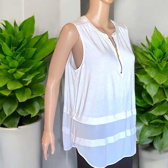 MICHAEL Michael Kors White Sleeveless Top with Zipper - Picture 10 of 16